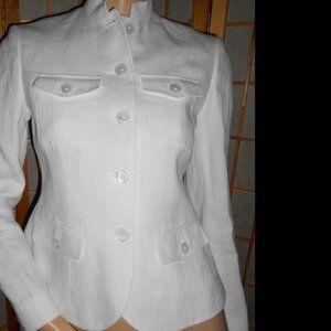 LAUREN, RALPH LAUREN White Linen Blazer Jacket * sz 4P